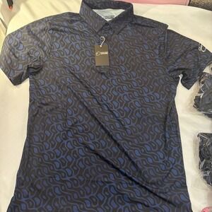 Eagle‎ Fusion Golf Polo Shirt Mens Medium Paisley Blue Black Newport BeachNWT506